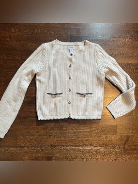 Song of style by Aimee Song cream with blue trim sweater size small